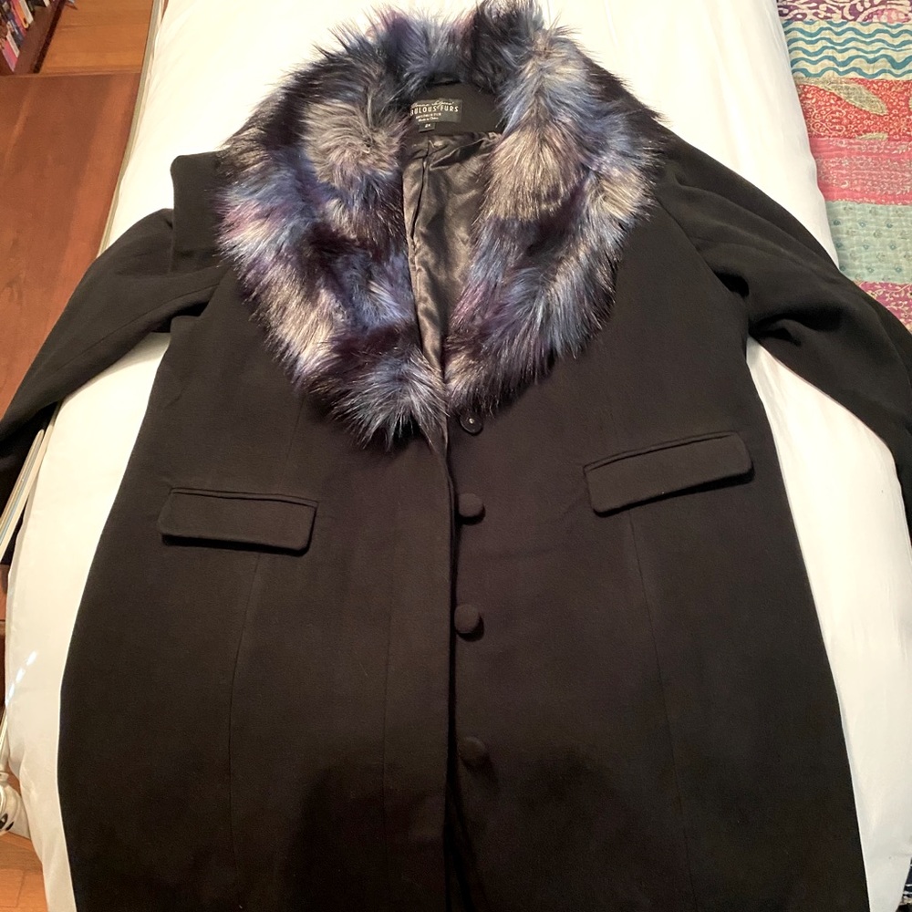 Donna Salyers Faux Fur Collar Coat - 2X